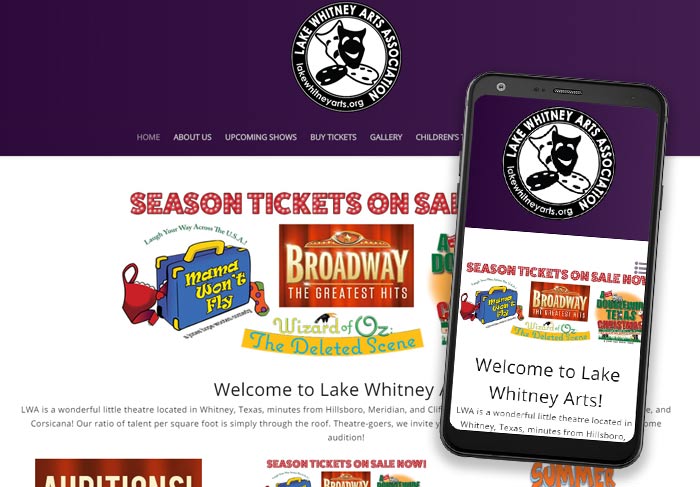 Lake Whitney Arts' Website