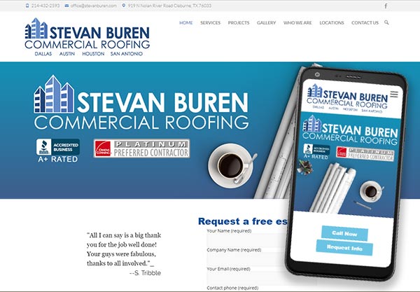 Stevan Buren Commercial Roofing website