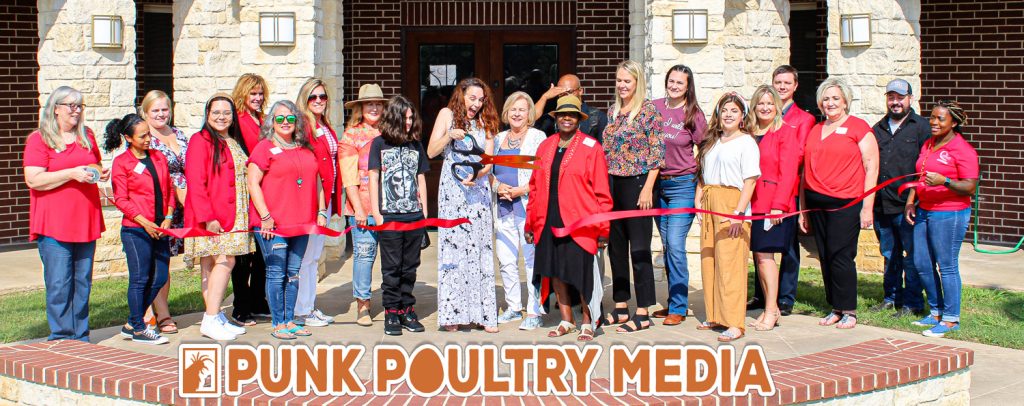 Punk Poultry Media ribbon cutting at the Cleburne Chamber of Commerce